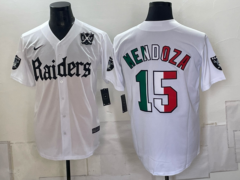 Men 2026 Oakland Raiders #15 Mendoza white Nike Limited NFL Jersey 0931003